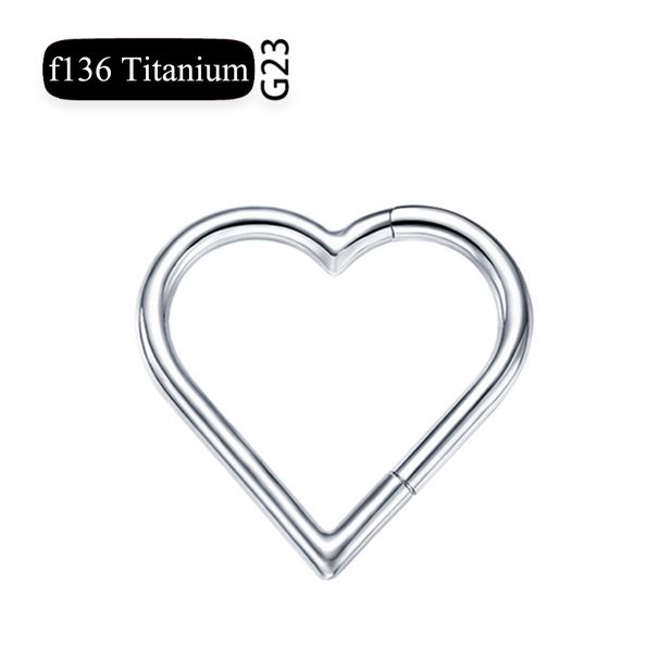 Anello al naso in titanio G23 con strato PVD, orecchino a forma di cuore, anello a cerchio con elica, segmento incernierato, cartilagine, trago, cerchio con zirconia cubica trasparente_voghion.com