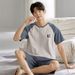 Men's Sleepwear Two Piece Set | Solid Color Basic Lightweight Breathable Oversized Large Youth Style-XL_voghion.com