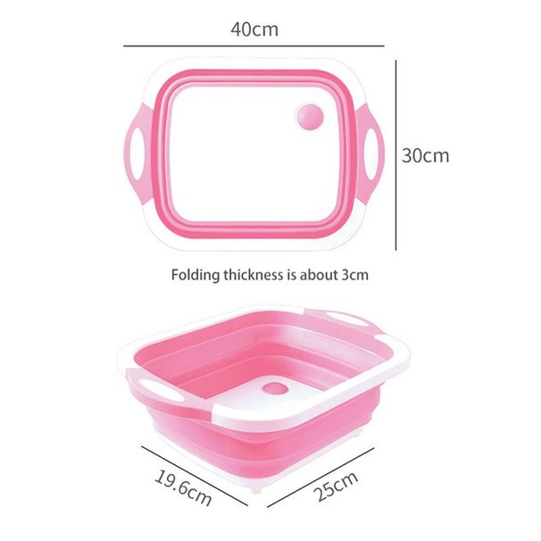 2er-Set multifunktionale 3-in-1-Schneidebretter, Abtropfkorb, zusammenklappbare Gemüseschüssel, Hackblöcke, Küchenhelfer_voghion.com