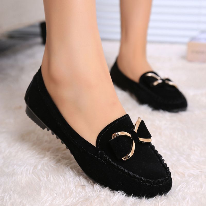 Mocasines informales planos para mujer, elegantes, con nudo de mariposa, cómodos, suaves, clásicos, para oficina, 2023_voghion.com