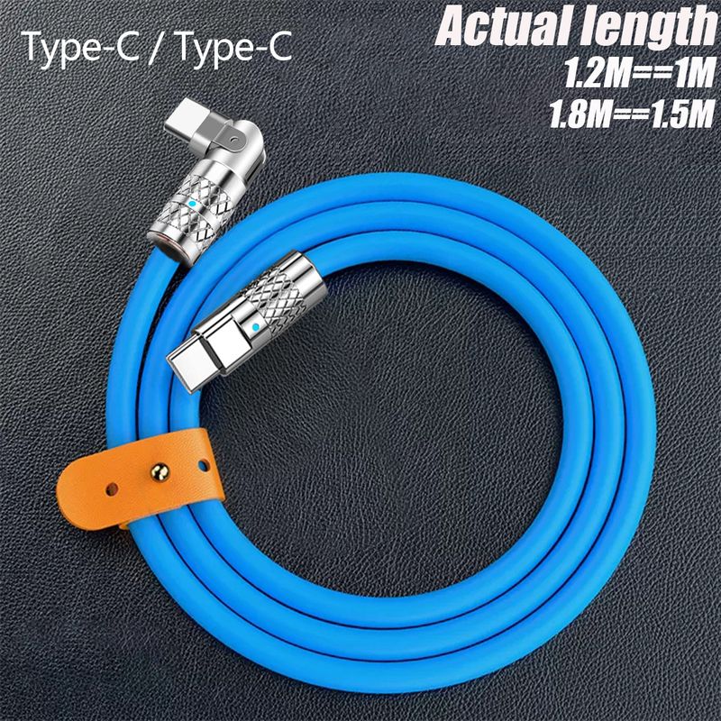 120W 6A Nou cablu de încărcare ultra rapidă de tip Micro C USB C la C Cablu de date din silicon de încărcare rapidă Interfață de tip C 180 °_voghion.com