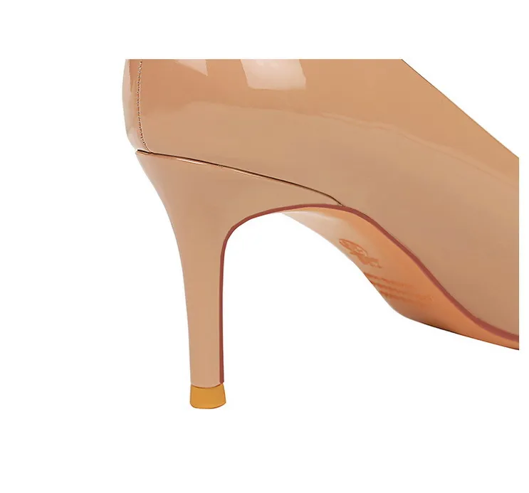 Escarpins à talons hauts pour femmes en cuir verni pailleté avec bouts fins, peu profonds et pointus_voghion.com