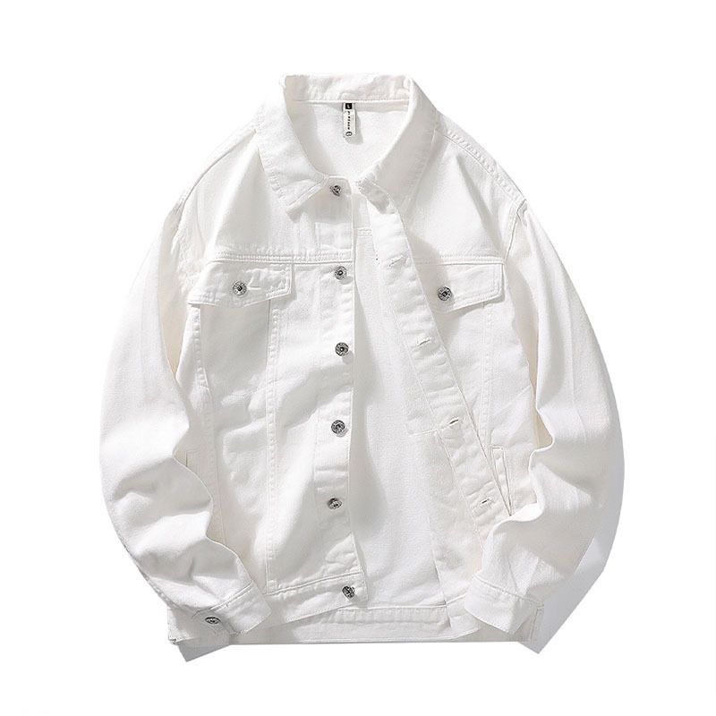 Giacca a maniche lunghe con risvolto e orlo dritto, stile giovanile, da uomo, in tinta unita e alla moda._voghion.com