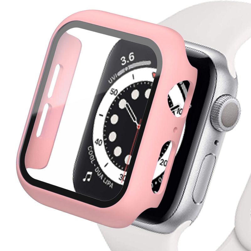 Glas + Cover Voor Apple Watch case 45mm 41mm 44mm 40mm 42mm 38mm iWatch Accessorie Screen Protector Apple watch serie 3 4 6 SE 7 8_voghion.com