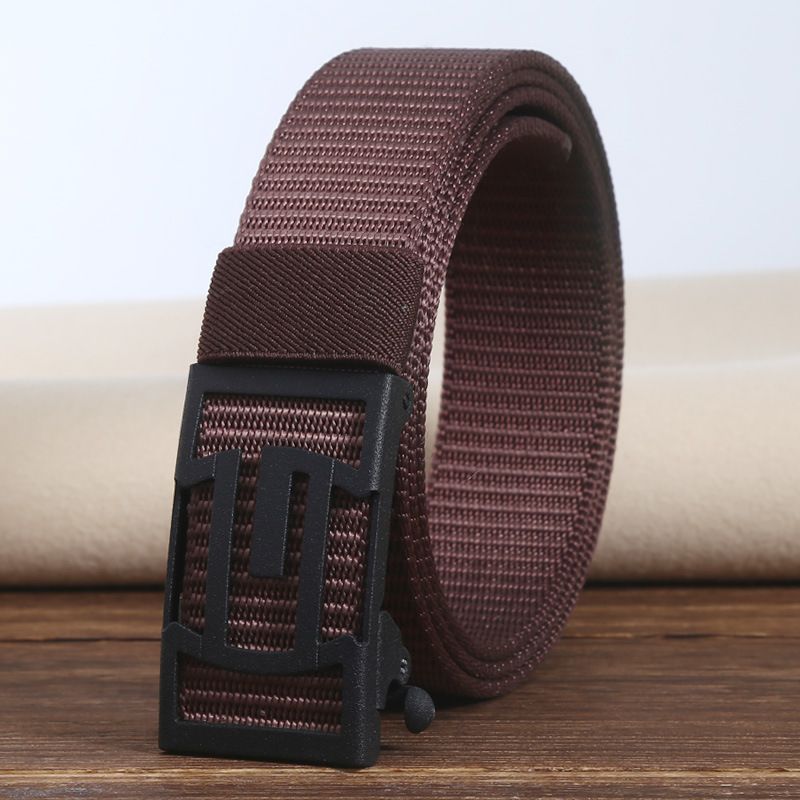 Herrengürtel New Style Herren Nylon Canvas Gürtel Glatte Druckplatte Zahnloser Gürtel Zugfester und atmungsaktiver Gürtel_voghion.com