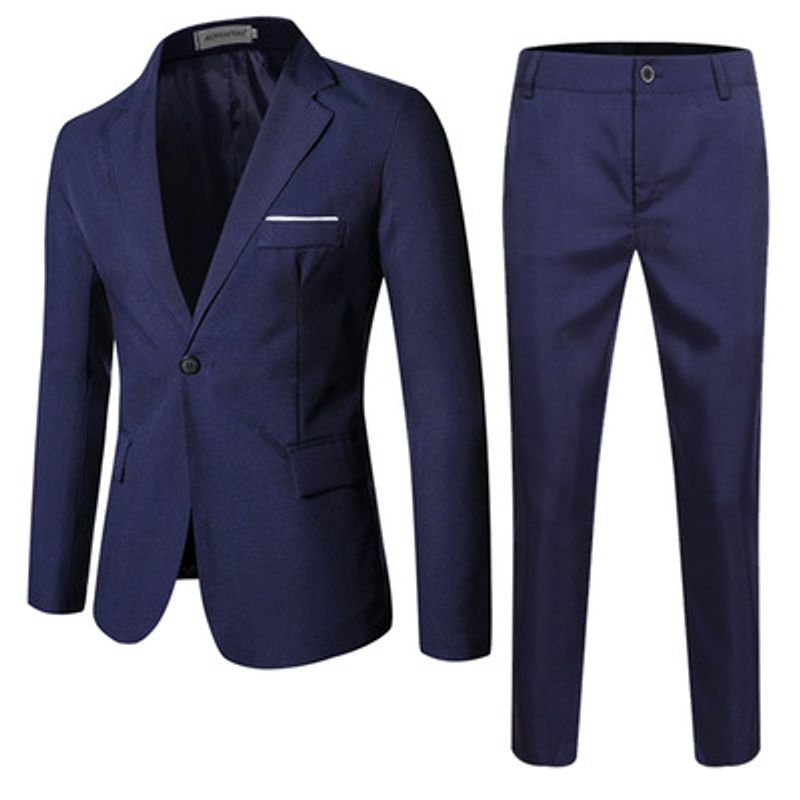 Ensemble de costume slim fit pour homme printemps et automne 2024, ensemble de costume formel décontracté deux pièces_voghion.com