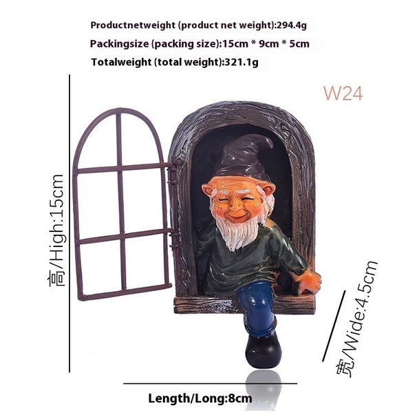 Gartenzwerg-Zwerg-Harzhandwerk, Gartenornamente, Statuendekorationen, Outdoor-Bastelornamente_voghion.com