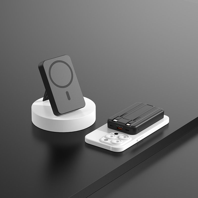 Power Bank magnetico wireless da 10000 mAh con cavo integrato, ricarica rapida da 22,5 W, caricabatterie portatile per iPhone e Android, perfetto compagno di viaggio_voghion.com