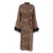 2025 New European And American Leopard Print Feather Patchwork Robe Loose Comfortable Loungewear_voghion.com