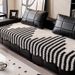Soft Plush Non-Slip Sofa Cushion Cover – Striped Modern Design, Custom Sizes (70x70cm To 110x340cm) – Black, Red, Gray, Blue, Green_voghion.com