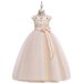 Mother & Kids Off-shoulder lapel wedding dress flower girl dress girl long dress children's party performance costume princess dress 2024_voghion.com