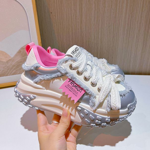 P Leather Daddy Shoes Women S Autumn New Thick Soled Heightened Sports All Match Fashion_voghion.com