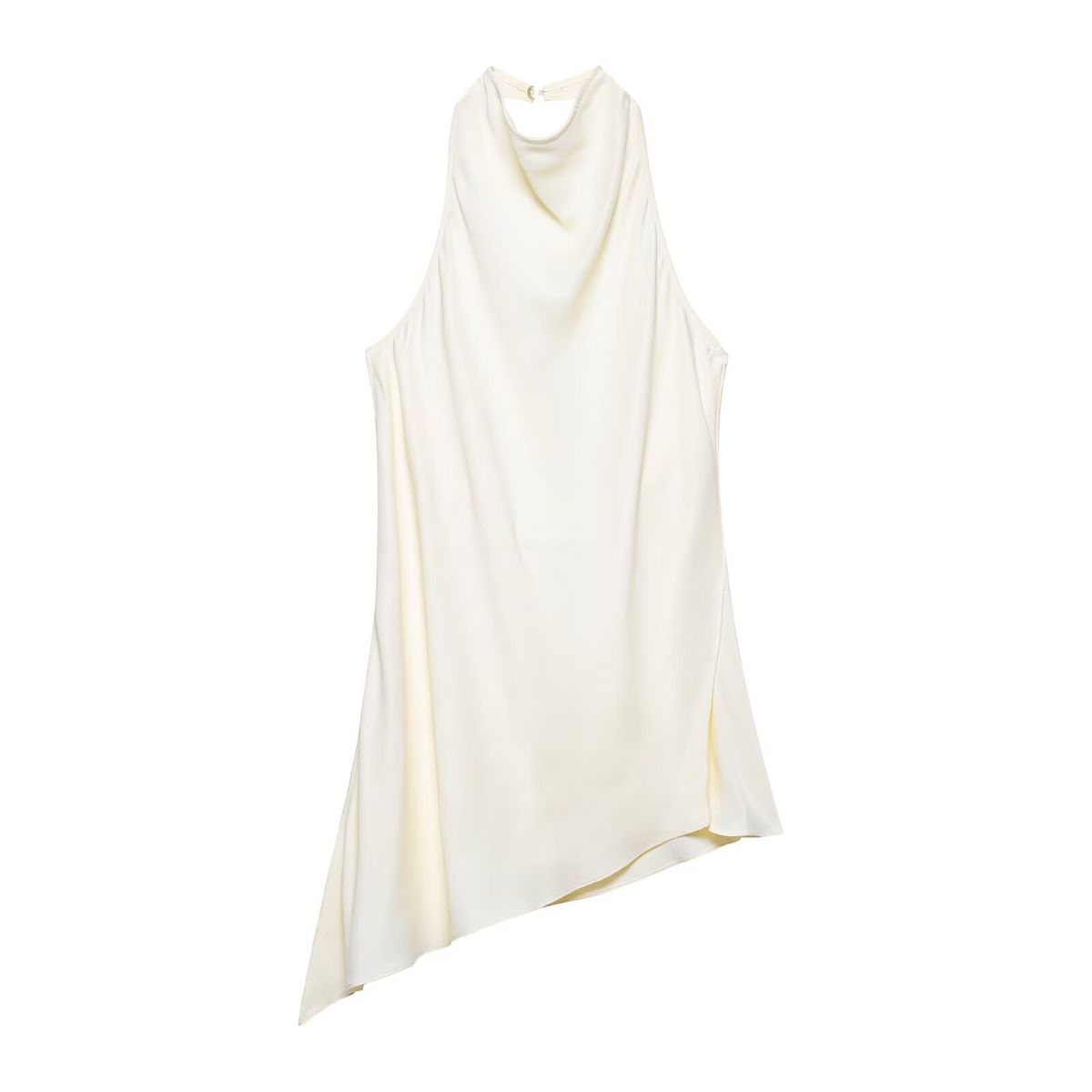 Ensemble deux pièces dos nu satiné pour femme – Combinaison streetwear tendance au design asymétrique – Tenue d'été confortable (blanc/noir/bleu ardoise)_voghion.com