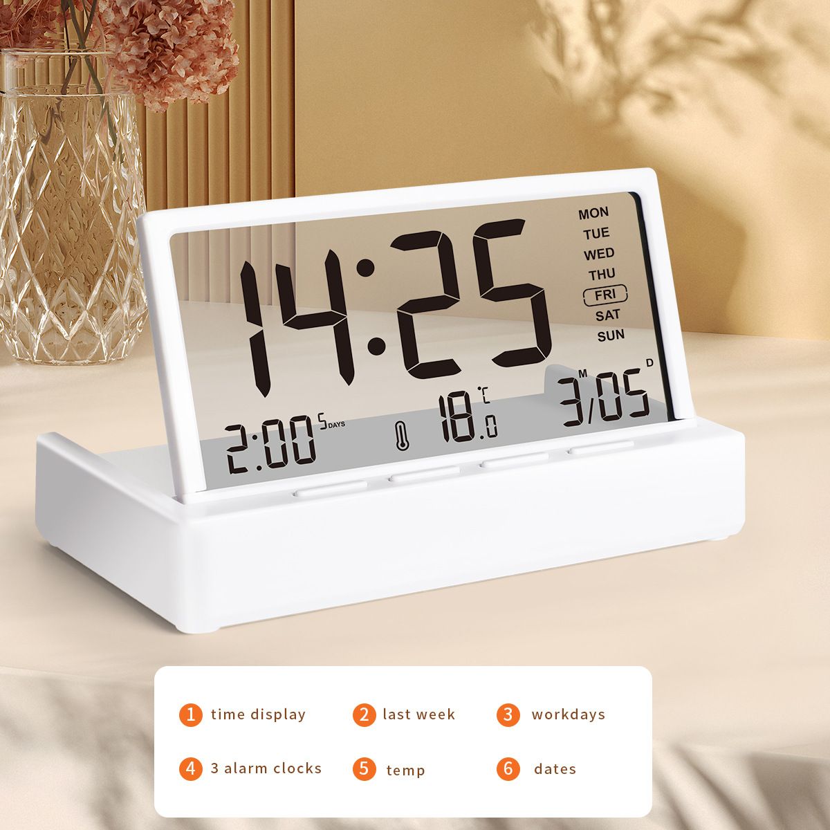 Orologio elettronico multifunzione con schermo LCD di grandi dimensioni, stile casual INS, creativo e di grande vendita_voghion.com