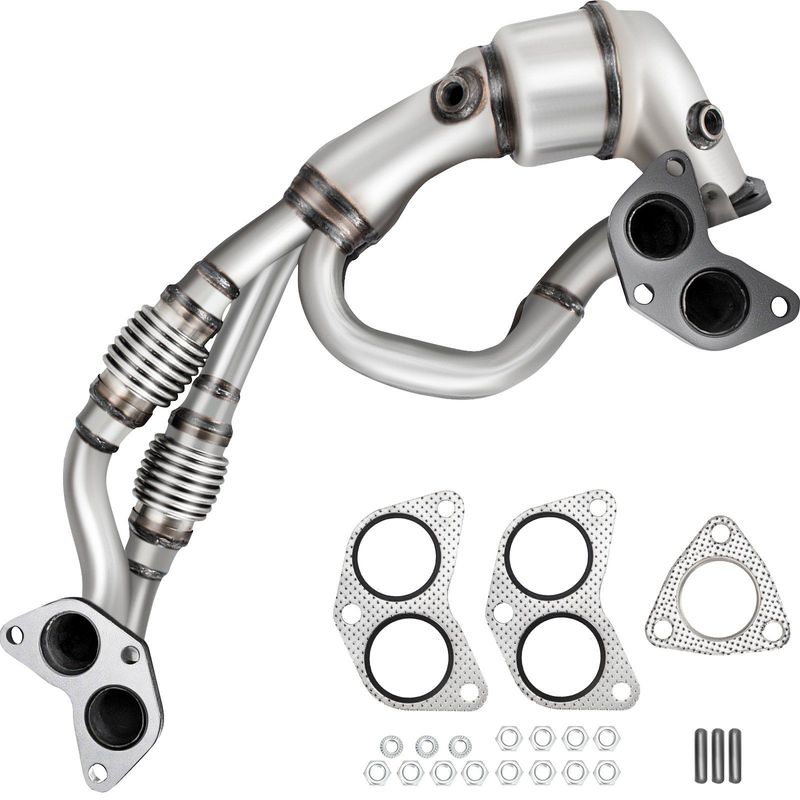 VEVOR Catalytic Converter Direct Fit Front Exhaust Manifold High Flow Catalytic Converter Compatible With Subaru Impreza, Legacy, Forester, Outback, 06-12, 4 Cyl 2.5L Except Turbo W/Gasket Kit_voghion.com