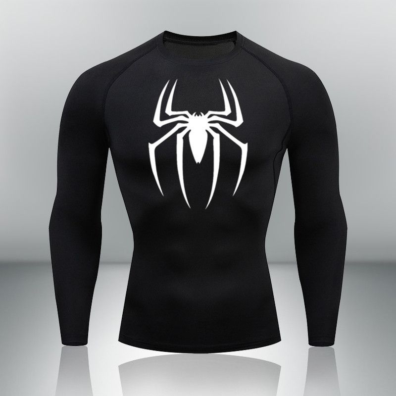 Eng anliegende, langärmlige Herren-Rundhalshosen, T-Shirts, atmungsaktive, schnell trocknende Kleidung, Sporttraining,_voghion.com