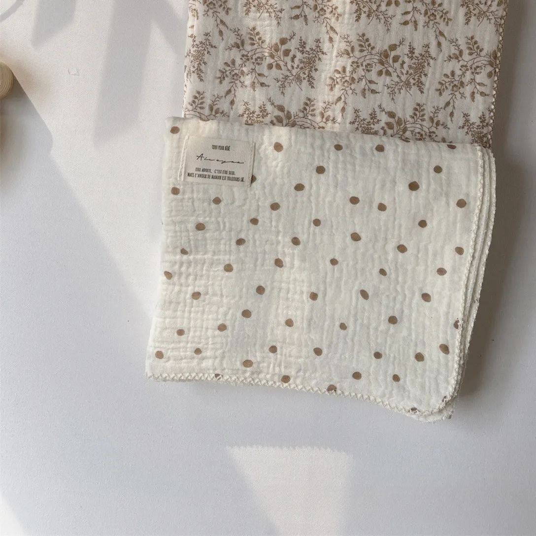 Coperta per neonati in mussola floreale, 100% cotone, asciugamano da bagno per neonati, coperte per neonati in mussola, morbida coperta in cera_voghion.com