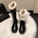 35-42 Large Size Women's Shoes To 43 Wide Fat Feet Thick Sole Martin High Heel Boots 2024 New Spring And Autumn 41_voghion.com