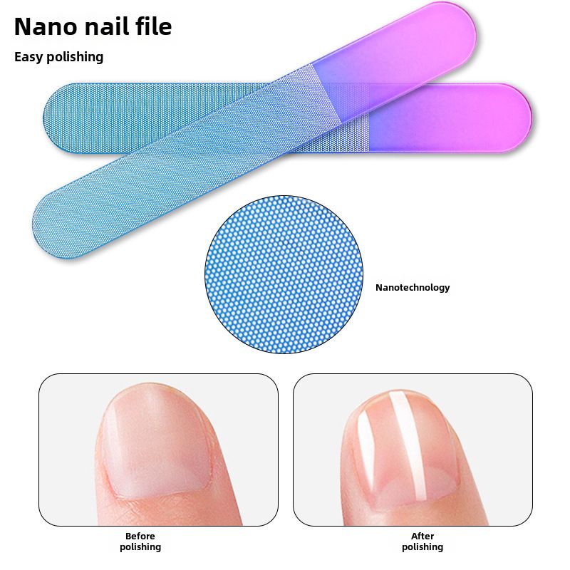 Bloco de polimento de unha, lixa de vidro, ferramenta de polimento de unhas para cuidados com as unhas e manicure_voghion.com