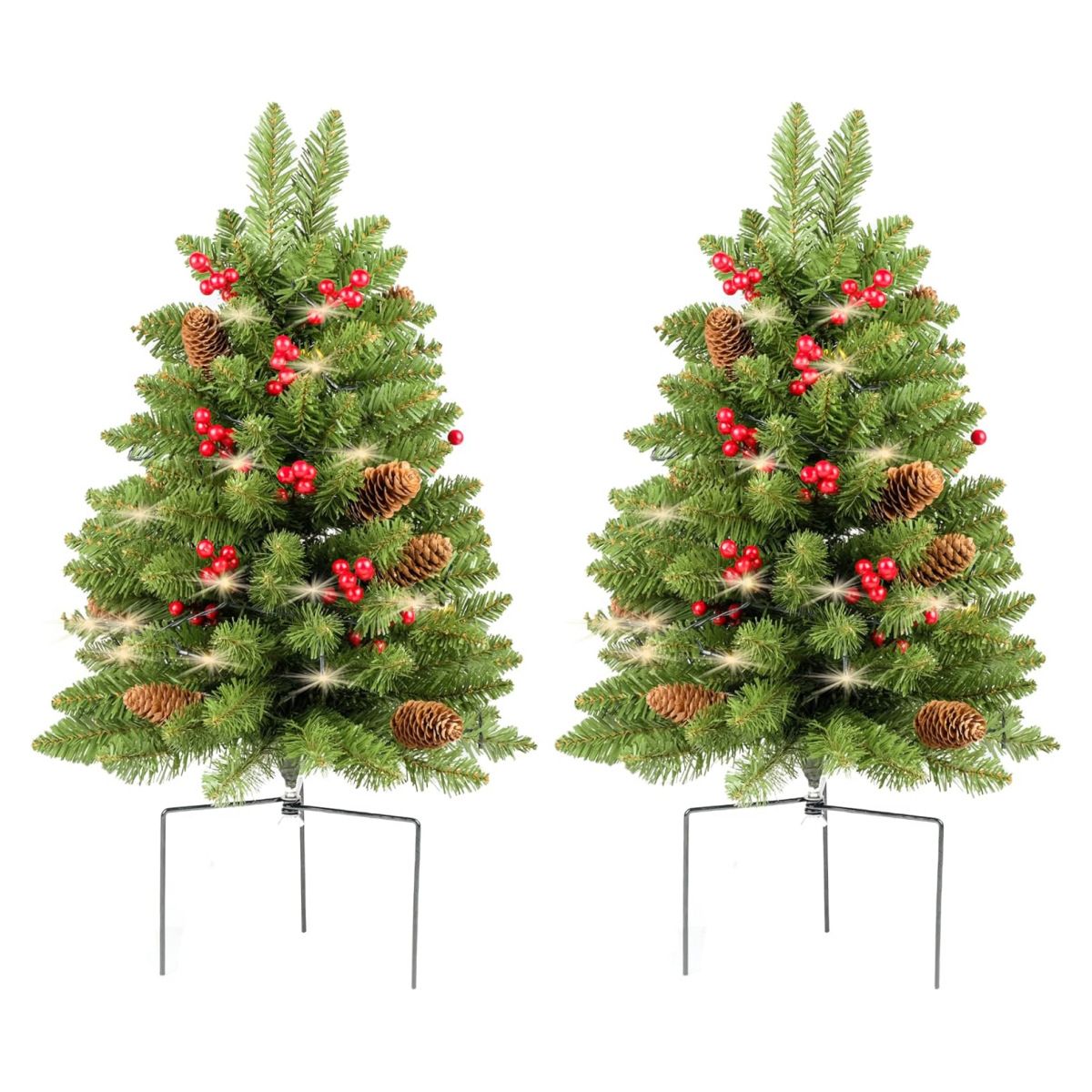 PVC Christmas Ground Stake Lights For Outdoor Garden, Beach, And Yard Decorations – 76cm Height, Multi-Color Options_voghion.com