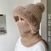 Autumn Winter Braided Knitted And Scarf Combo Outdoor Cycling Face Shield Fleece Lined Thickened Warm Wool Hat_voghion.com