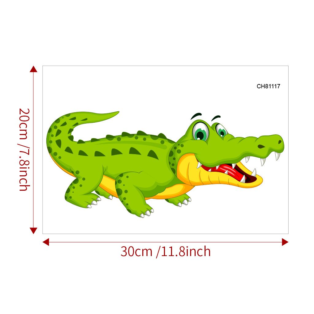 Cartoon krokodil PVC CH serie achtergrond decoratie toilet muursticker zelfklevend_voghion.com