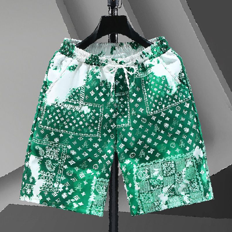 Printemps été classique allover lettre impression mode hommes mode femmes Capris décontracté sport Shorts vêtements de plage_voghion.com