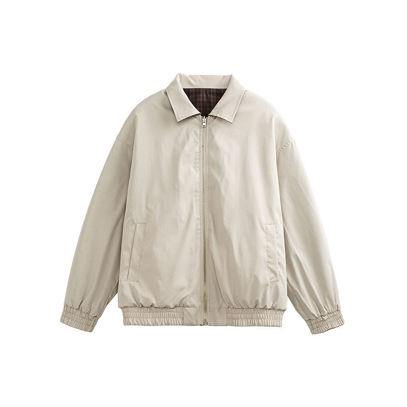 Giacca a quadri double face Yunen Spring con revers per uomo e donna, giacca da lavoro americana, versatile top casual_voghion.com