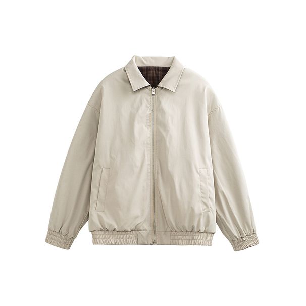 Giacca a quadri double face Yunen Spring con revers per uomo e donna, giacca da lavoro americana, versatile top casual_voghion.com