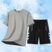 2025 New Running Sports Ice Silk Set Men's Summer Speed Drying Clothes Shorts Short Sleeved Sportswear Five_voghion.com