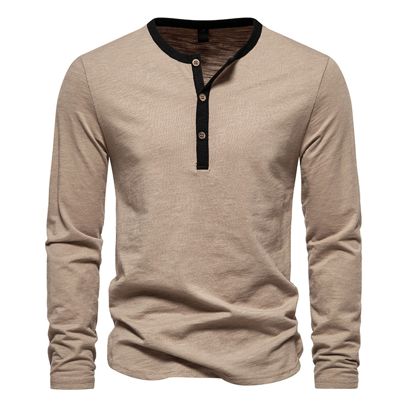 2023 Herbst und Winter neues langärmeliges T-Shirt in europäischer Größe für Herren, lässiges Patchwork-Unterhemd_voghion.com