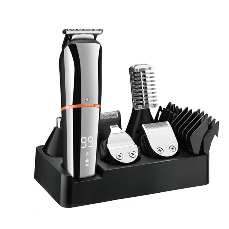 Máquina de cortar cabelo masculina seis em um máquina de cortar cabelo elétrica conjunto de máquina de cortar cabelo_voghion.com