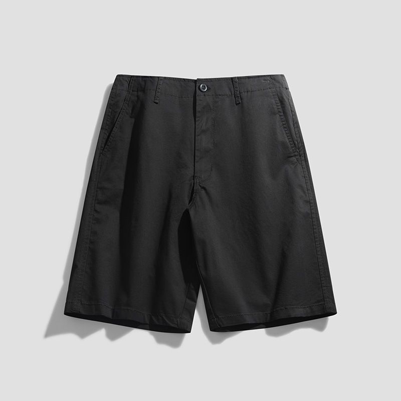 Loose Straight Leg Capris Basic Simple And Slightly Elastic Men's Shorts, Summer Solid Color Casual Pants_voghion.com