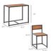 HOMCOM 3-Piece Industrial Dining Table Set For 2, Kitchen Table And Chairs, Dining Room Sets For Small Spaces_voghion.com