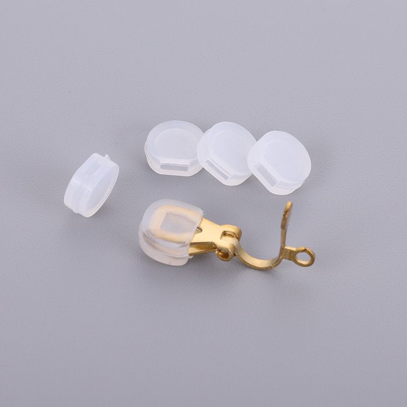 Handmade Diy Jewelry Ear Clip Accessories Preferred Transparent Oval Anti-Pain Pad Non-Slip Silicone Ear Clip Pad_voghion.com