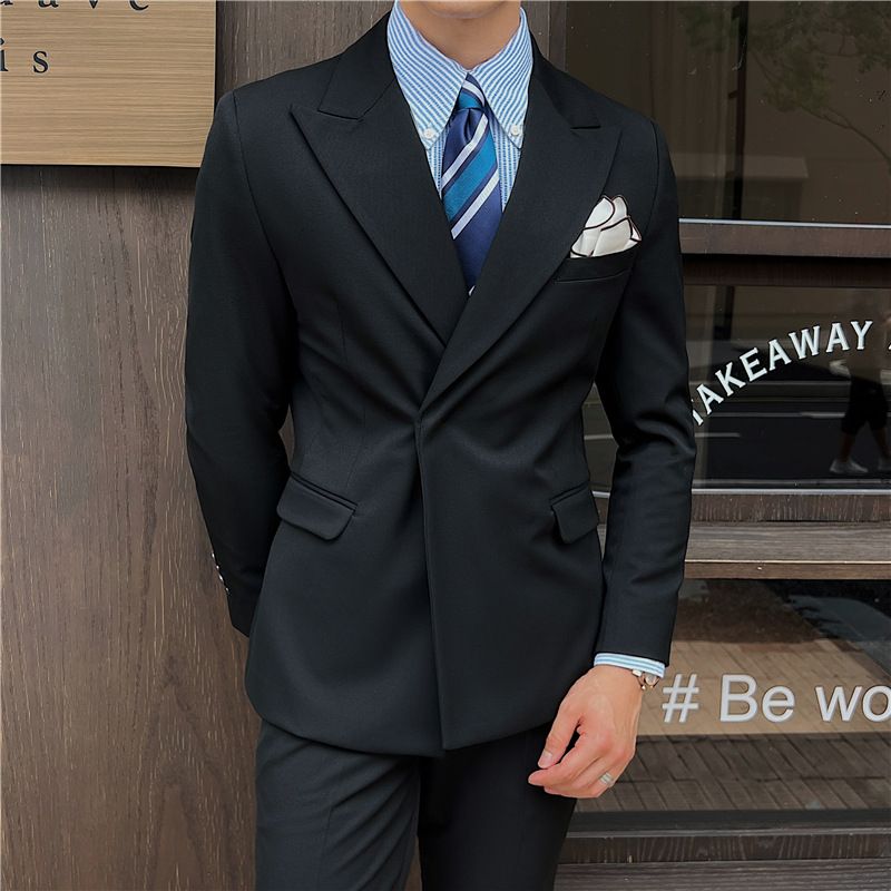 Men's Clothing Men's White Two Piece Suit 2025 Spring New Korean Style Slim Fit Young Men's Suits_voghion.com