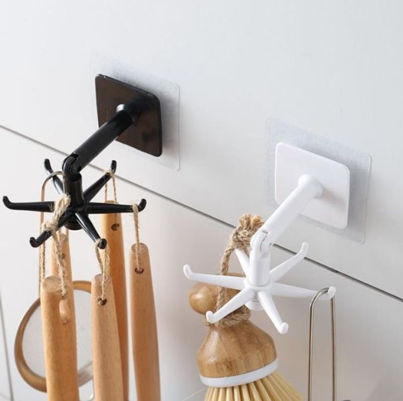 Kitchen Hook Punch-free Wall Hanging Kitchenware Slipper Spoon Knife Storage Hook Retractable Hanger Spot_voghion.com