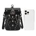 Women's Single Shoulder Personality Punk Studded Skull Crossbody Bag Phone Coin Purse_voghion.com