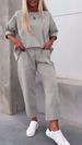 2024 Autumn Winter New Women's Solid Color Round Neck Sleeve Suit With Pockets And Long Pants_voghion.com