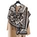 Autumn and winter new petal art high-end women's cashmere print pattern warm shawl scarf_voghion.com