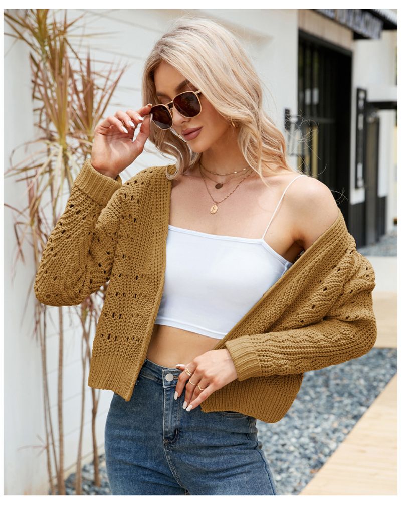 Débardeur décontracté, pull en tricot sans manches à col en V, coupe ample_voghion.com