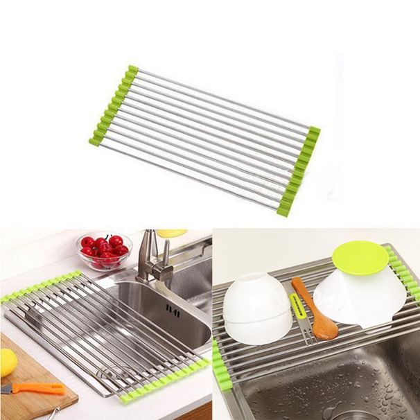 Auszéibare Oflafkuerf Kichen Späichergehalt Uebst a Geméis Schossel Edelstahl Botzgehalt Spullbecken zesummeklappbar Oflafgehalt_voghion.com