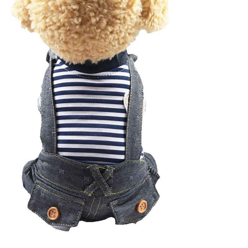 Four legged striped bear overalls, autumn sized dog skirts, pants, pet clothes, cat supplies_voghion.com