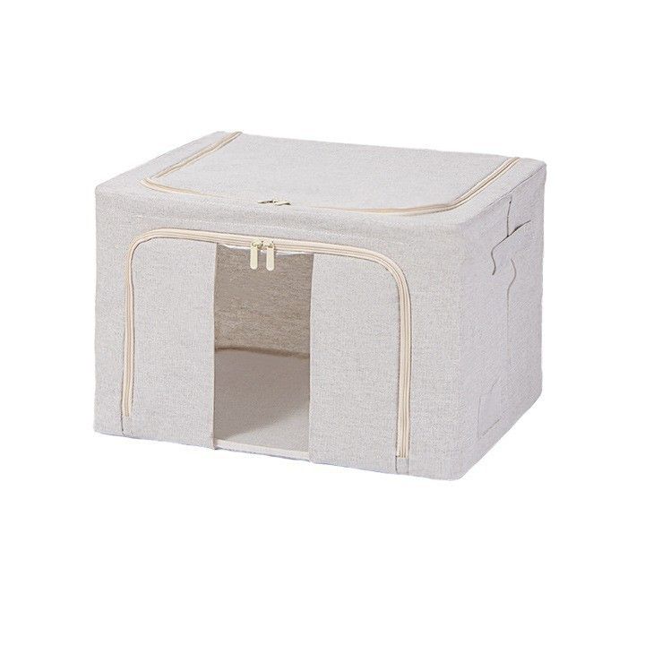 Tianshan Wäscheaufbewahrungsbox – faltbar mit PP-Platte und Stahlrahmen, waschbarer Stoff für Decken/Kleidung_voghion.com