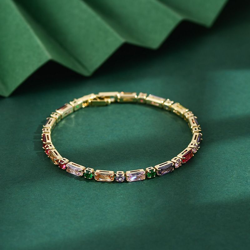 Bijoux pour femmes, micro-incrusté de zircons colorés, chaîne à griffes, design de niche, bracelet à chaîne, mode féminine, bijoux à main assortis_voghion.com