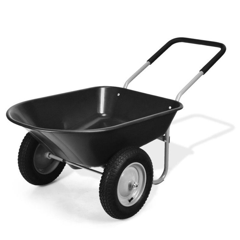 2 Tire Heavy-duty Dolly Utility Cart Wheelbarrow Garden Cart_voghion.com