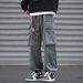 2024 new spring and autumn workwear casual for men, solid color loose multi pocket pants, leg binding pants_voghion.com