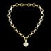 Women's Jewelry Set - Gold Heart Necklace And Bracelet With AAA Zircon Stones, Elegant Box Chain Design For Everyday Wear_voghion.com