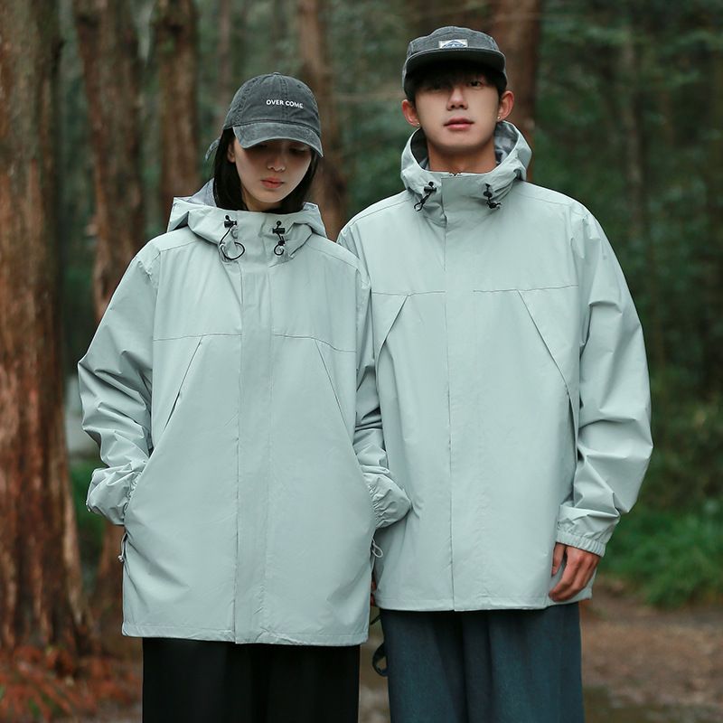 Pánské oblečení, třívrstvá outdoorová jednovrstvá hardshellová bunda, párová outdoorová větruodolná a nepromokavá bunda, funkční horolezecké oblečení_voghion.com