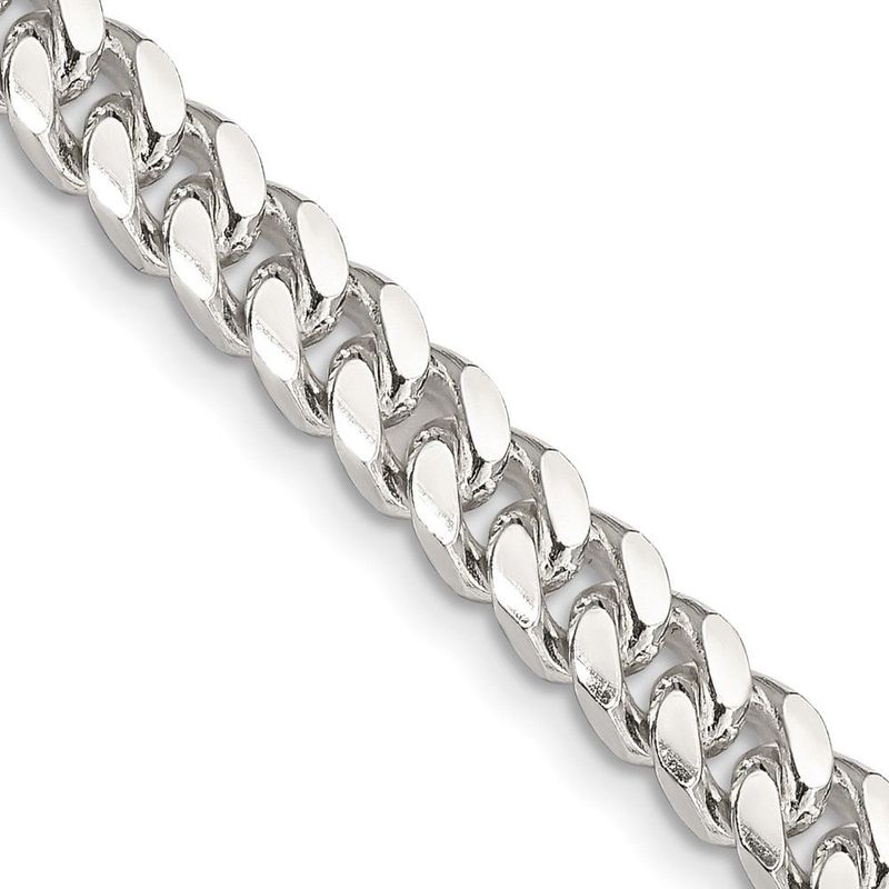 Sterling Silver 6mm Domed W/ Side D/C Curb Chain_voghion.com